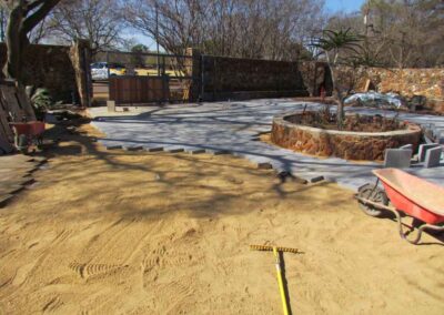 Irene Residential House Driveway With Urban Large Flagstones Packed In A Herringbone Style