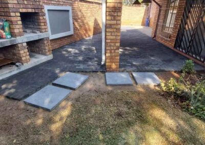 Highveld Patio And Backyard Paved Using Bevel Black